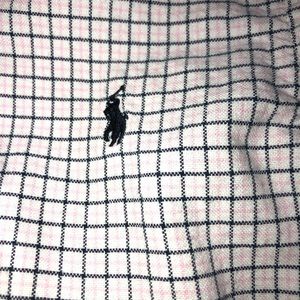 Polo blue and pink plaid long sleeve button down